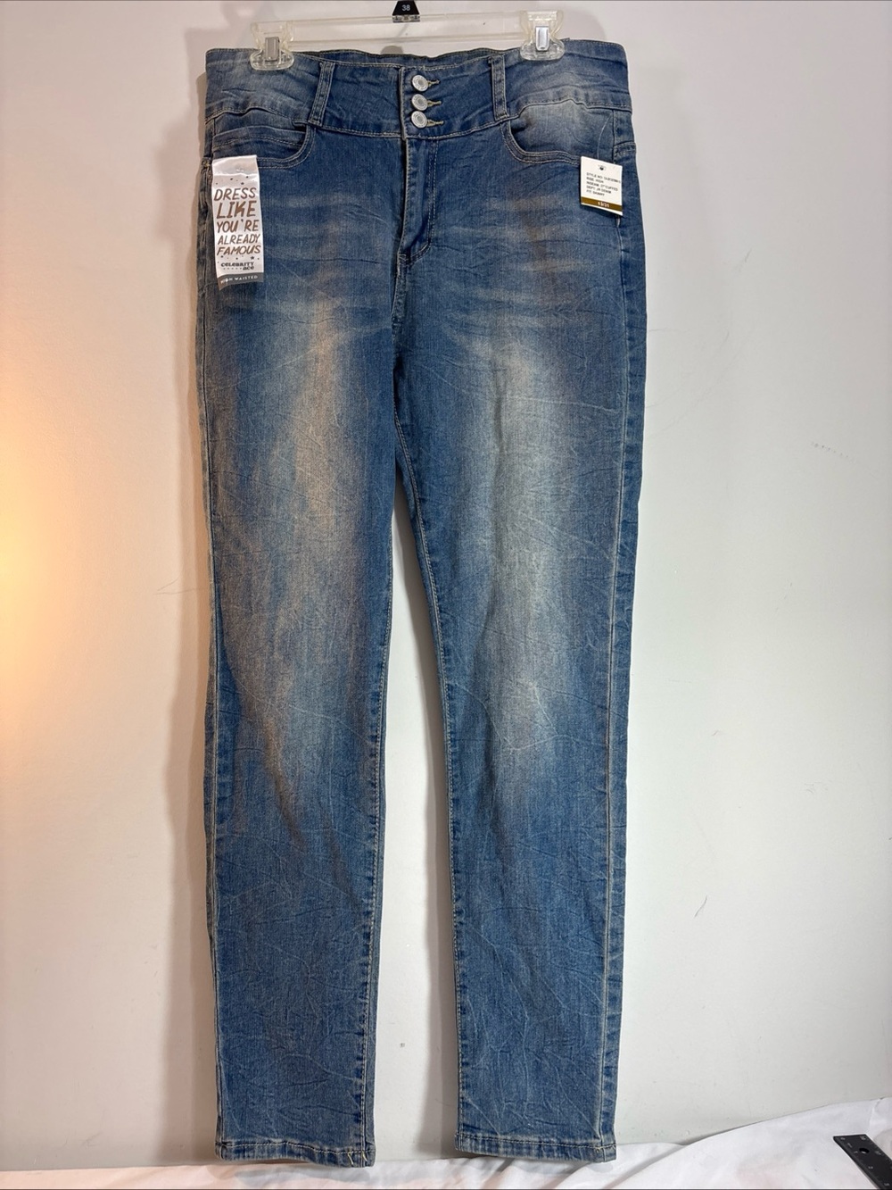 Celebrity Ace Juniors Blue Washed Slim Jeans  J-47
